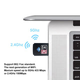 Dual Band 2.4GHz 5GHz 600Mbps USB WiFi Wireless Dongle AC600 Lan Network Adapter
