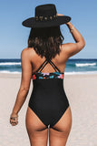 CUPSHE Maya Floral O-Ring Criss Cross One Piece Swimsuit S/8