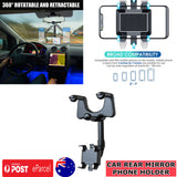 360° Car Rear View Mirror Mount Holder Multifunctional Universal Phone Stand AU