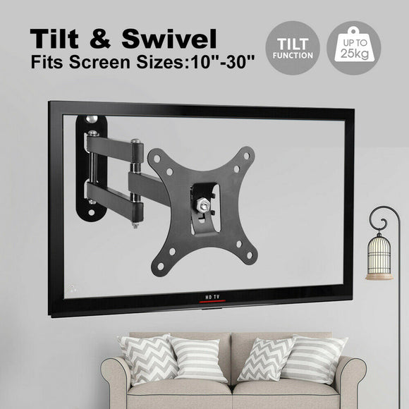 Tilt Swivel TV Wall Mount Bracket LCD LED Monitor 14,21,22,27, VESA 100