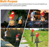 Decor Lamp Solar Torch Led Parrot Light Waterproof Garden Yard Lantern Bird Path