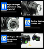 00000LM Rechargeable Headlight Zoomable LED Headlamp CREE XML T6 Head Torch