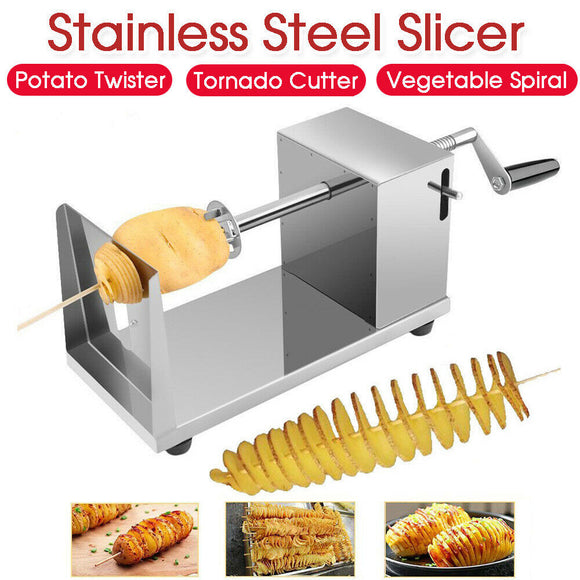 Potato Twister Tornado Slicer Cutter Vegetable Spiral Machine Stainless Steel