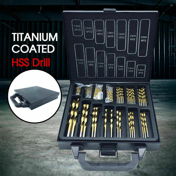 99Pcs Metric Titanium Drill Coated Drill Bit Set Metal Bit Set In Metal Case