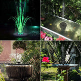3W Solar Power Fountain Water Pump Bird Bath With LED Landscape Garden Pond