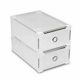 Stackable Foldable Clear Shoe Storage Cases Drawer Boxes Wardrobe 20pcs