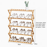 3-6 Tiers Shoe Rack Bamboo Folding