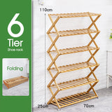 3-6 Tiers Shoe Rack Bamboo Folding