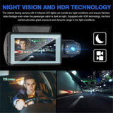 1080P Dual Dash Cam Uber Car 3" IR Night Vision Video Recorder Camera G sensor