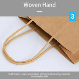 50 x Bulk Kraft Paper Bags Gift Shopping Carry Craft Brown Bag with Handles AU