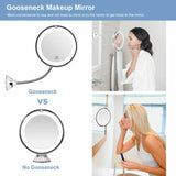 10X Magnifying Makeup Mirror With LED Light Cosmetic 360° Rotation Flexible AU