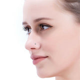 60pcs Nose Studs Zirconia Gem L Steel Ring Bar Body Piercing Jewellery Pin Bulk