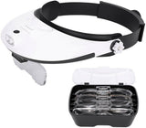 Headband Magnifier 2 LED Lamp Light Jeweler Head Mounted Magnifying Glass Loupe