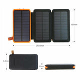 Waterproof Portable Solar Charger Dual USB External Battery Power Bank 300000mAh