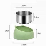 200ml Pet Cat Dog Bowl Tilted Food Water Feeder No Slip Raised Stainless Steel