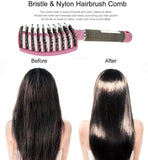 Nylon Bristle Detangling Boar Hair Brush Head Scalp Massage Vented Comb AU