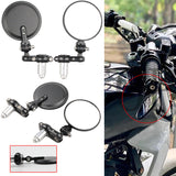 Set 2PCS Universal Motorcycle Handle Bar End Mirrors Motorbike Side Rear View