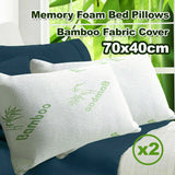 Luxury Soft Memory Foam Natural Bamboo Pillow Bed Fabric Cover 70 x 40cm AU POST