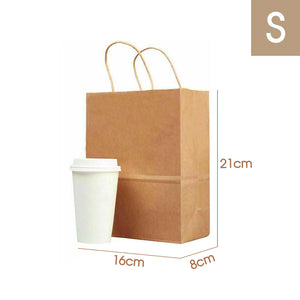 50 x Bulk Kraft Paper Bags Gift Shopping Carry Craft Brown Bag with Handles AU