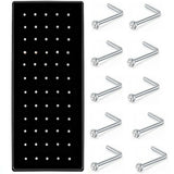 60pcs Nose Studs Zirconia Gem L Steel Ring Bar Body Piercing Jewellery Pin Bulk