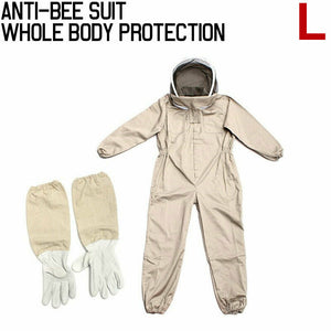 Full Beekeeping Suit Bee Suit Heavy Duty with Leather Ventilated Keeping Gloves