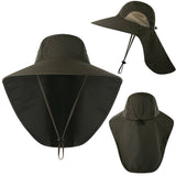 Mens Neck Flap Hat Wide Brim Unisex Hiking Fishing Sun Protection Outdoor Cap AU