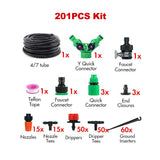 50M Hose Garden Irrigation System Plant Watering DIY Micro Drip Kits 201PCS /Set