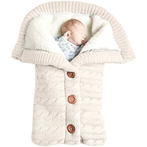 Winter Wrap Thick Sleeping Bags Baby Swaddle Blanket Warm Infant Stroller Knit