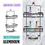 3 Tier Bathroom Shower Caddy Black Aluminum Hanging Rack Shampoo Storage Shelf