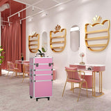 7 In 1 Professional Beauty Organizer Case Cosmetics Makeup Trolley Box Travel AU