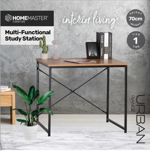 Multifunctional Study Station Sleek Stylish Modern Design 70cm - Black and Walnut