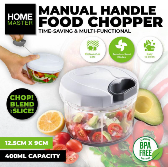 400ml Pull Cord String Chopper Dicer Hand Powered Food Vegetable Herbs