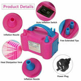 Electric Balloon Pump Inflator 600W Power 2 Nozzles Portable or 20x balloon