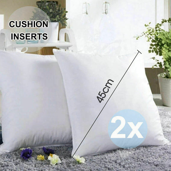 2X 45x45cm Pillow Memory Resilient Cushion Inserts Polyester Filling