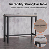 High Bar Table Nordic Industrial Design Stylish Modern 1m - Black and Walnut