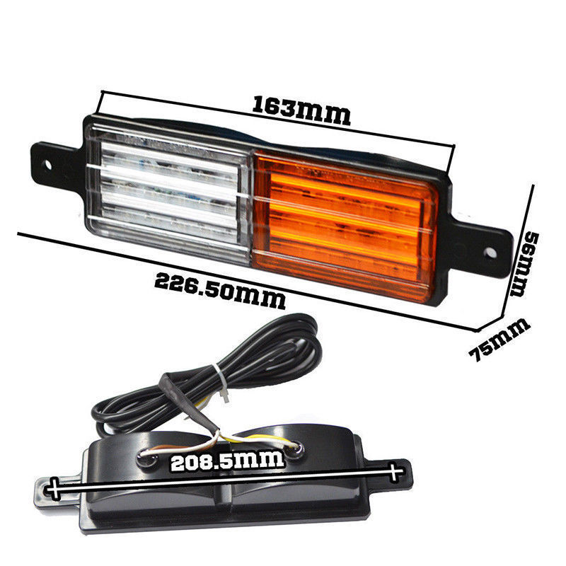 Set Of 2 Front Indicator Park LED Bull Bar Light Sealed Bullbar Lights ...