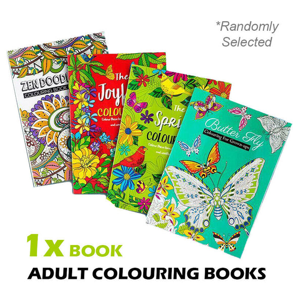 Fun Adult Colouring Books A4 Size Relaxing Mindfulness Anti Stress Patterns