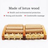 LARGE Wooden Foot Pain Massager 5 Roller Care Reflexology Relax Stress Relief Ne
