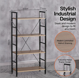 Display Shelf 4 Tier Sleek Modern Industrial Design 1.16m - Black
