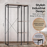 Garment Rack & Shelving 3 Tier Sleek Stylish Modern Design 1.67m - Black