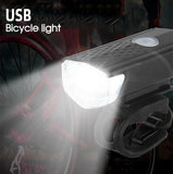 Bike Front Rear Light USB Rechargable Lamp Flashlight Bicycle LED