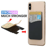 Double Layers Silicone Mobile Phone Back Card Holder Wallet 3M Stick On Adhesive