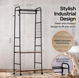 Garment Rack & Shelving 2 Tier Sleek Stylish Modern Design 1.71m - Black