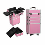 7 In 1 Professional Beauty Organizer Case Cosmetics Makeup Trolley Box Travel AU