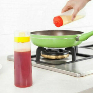 2pcs 300ml Plastic Ketchup Mustard Salad Kitchen Dressing Squeeze Bottles