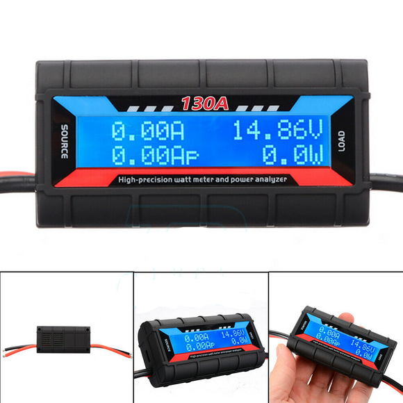 130A LCD Digital Watt Meter Power Analyser Solar Caravan Anderson Plug Tool