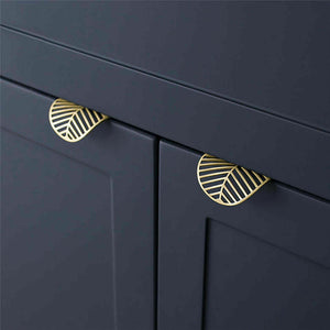 2PCS Pull Handle Leaf Shape Furniture Cabinet Drawer Cupboard Wardrobe Knobs