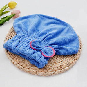 2 PCS Hair Drying Turban Bath Towel Quick Dry Microfibre Head Wrap Hat Spa Cap