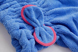 2 PCS Hair Drying Turban Bath Towel Quick Dry Microfibre Head Wrap Hat Spa Cap