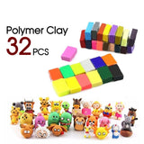 32 Craft Polymer Clay Mixed Colors Block Modelling Moulding Models Art DIY Toys